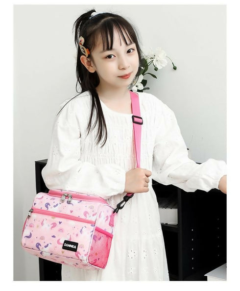 Thermal Insulated Tiffin Bags for Kids Two Layer - 5L - Pink
