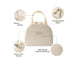 Corduroy Lunch Tote Cooler Bag Insulated with Handle Beige Work Campus