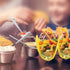 Stainless Steel Taco Holder with 2 Sauce Bowls