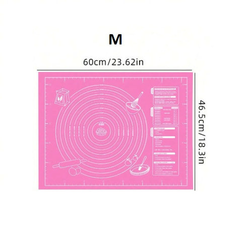 Silicone Kneading Mat - Non-Stick, Easy-Clean & Durable - Pink