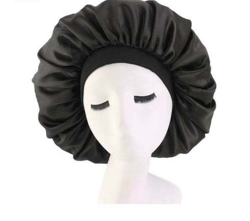 Silk Hair Bonnet - Black