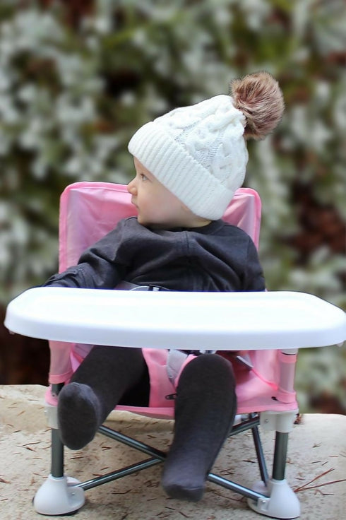 Portable Children Chair With Detachable Eating Tray - Pink