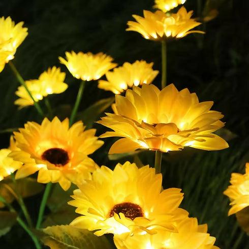 2 Pieces Solar Sunflower Lawn Light Garden Light