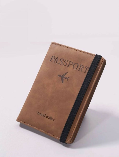 Travel Leather Passport Holder Passport Cover Card Case - Brown