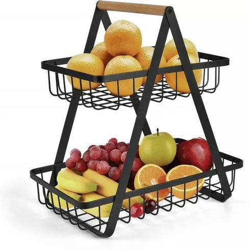 Fruit Basket Kitchen Storage For Fruits Vegetables Household Toiletries - Black