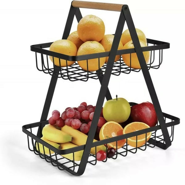 Fruit Basket Kitchen Storage For Fruits Vegetables Household Toiletries - Black