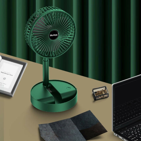 Retractable Green Telescopic Portable Desk Fan