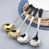 2 Piece Stainless Steel Soup & Food Golden Serving Spoons - Black
