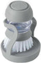 Soap Dispensing Cleaning Pot Brush With Holder - grey/white