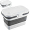 Collapsible Picnic Basket with Handles, Lid as Table - 3-in-1 Bucket - White
