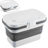 Collapsible Picnic Basket with Handles, Lid as Table - 3-in-1 Bucket - White