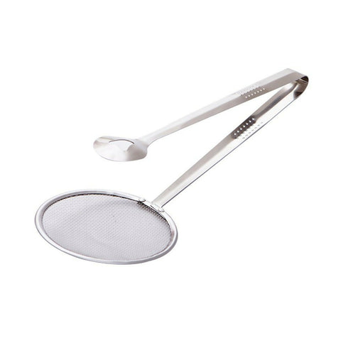 Stainless Steel Oil Strainer Kitchen Filter With Food Tong Clip