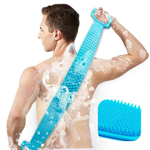 Silicon Back Scrubber and Exfoliating strap - blue