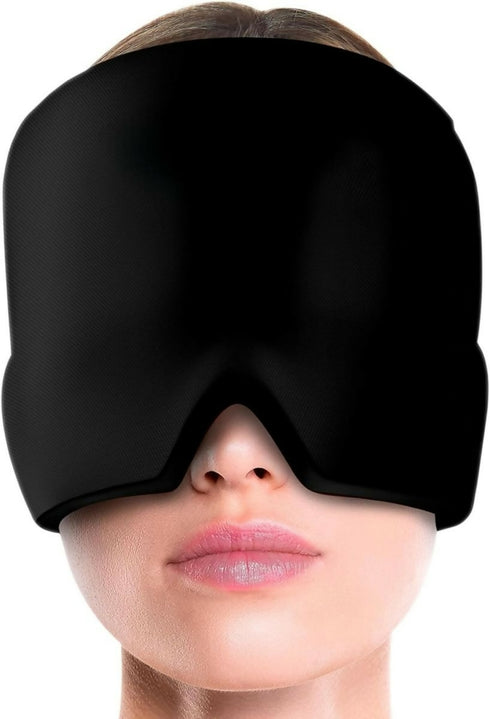 Migraine Relief Ice Cap - Hot and Cold Therapy Gel Hat for Headache-Black