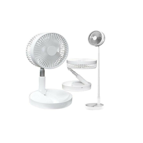 Rechargeable Indoor And Outdoor Foldable Fan - White