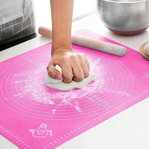 Silicone Kneading Mat - Non-Stick, Easy-Clean & Durable - Pink