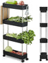 4 Tier Movable Storage Rack - Black