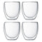 4-Pack Double Layer High Borosilicate Glass Cups - S