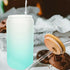 Multi-Functional Glass Cup With Bamboo Lid And Straw