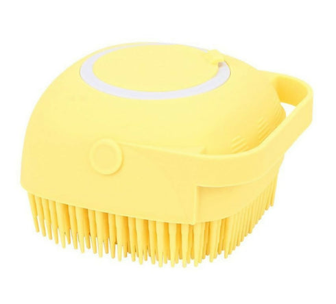 Soft Silicone Massage Exfoliating Bath & Shower Brush With Soap Dispenser - Yellow
