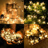 50 LED Solar Powered Cherry Blossom Lights Outdoor (Warm White)