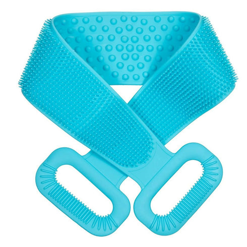 Silicon Back Scrubber and Exfoliating strap - blue
