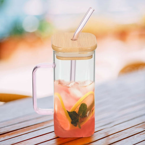 Coffee Glass With Straw And Handle - 1 Pack