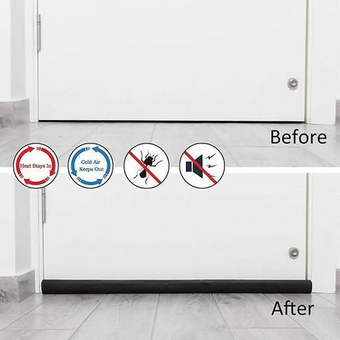 2 Piece Wind Dust Blocker Insulator for Door Stopper - Black