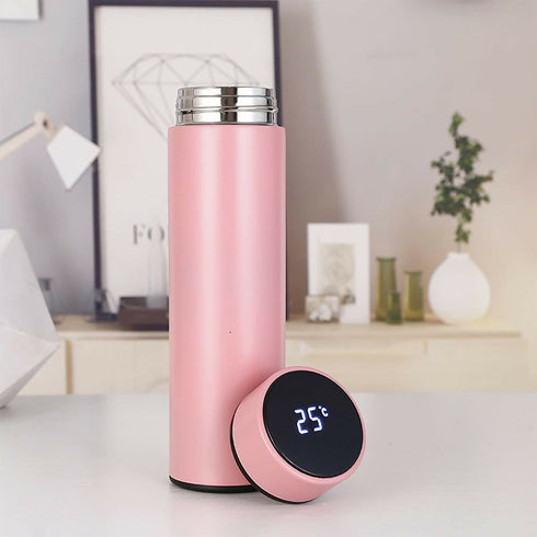 Smart Flask Cup With LED Temperature Display - PINK