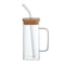Glass With Bamboo Lid and Straw
