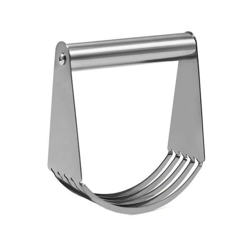 Non-Slip Stainless Steel Hand Grip Pastry Dough Mixer Baking Tool - Silver 12cm
