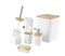 Bathroom Set with Wooden Finish - 6 Piece - White