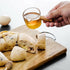 High Borosilicate Glass Sauce Cup Mini Sauce Jar With Wooden Handle
