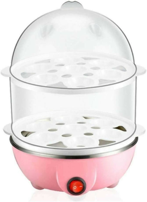 Electric Egg Boiler, 2 Tier Automatic 1 to 14 Egg Cooker - Pink