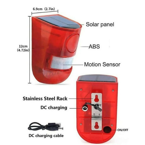 Solar Alarm Lamp Outdoor PIR Motion Sensor 4 Piece