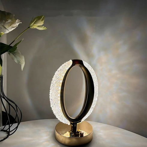 Table Lamp Luxurious Crystal Lamp With Type-C Charging Cable