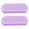 2 Pieces Food Grade Silicone Ice Tray 37 Grid - Purple