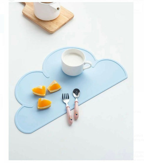Kid's Cloud Shaped Food-Grade Silicone Place Mat - Blue