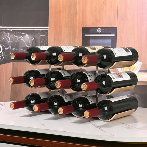 3 Tier Wooden Wave Wine Rack