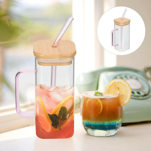 Coffee Glass With Straw And Handle - 1 Pack