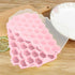 Pack of 2 Silicone 37 Honeycomb Ice Cube Shaped Ice Tray With Lid - Pink