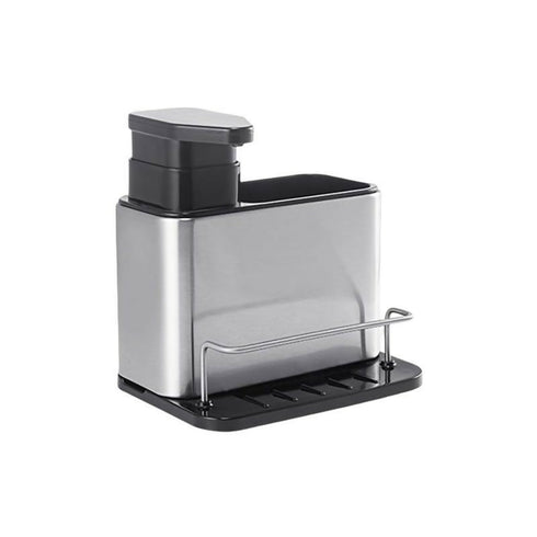 Stainless Steel Organiser With Soap Dispenser And Storage Compartment
