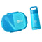 BPA free 3 compartment 900ml Plastic lunch box with 350ml Water Bottle Set - blue