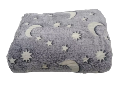 Magic Glow in The Dark Blanket -grey