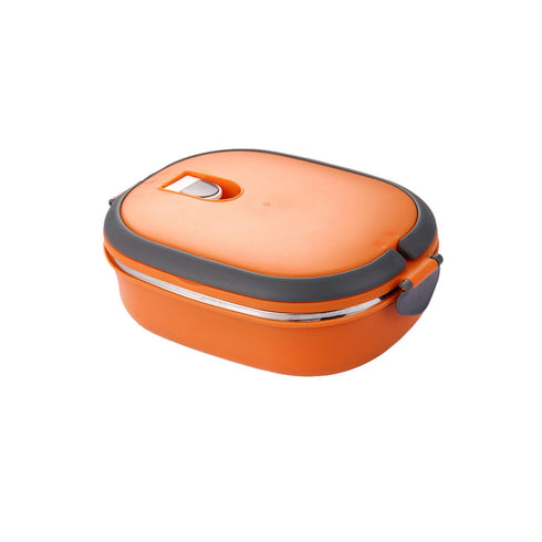 180ml Double Square Steel Lunch Box - Orange