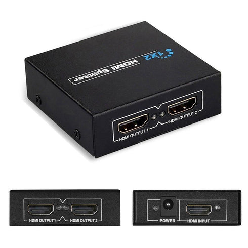 1 to 2 HDMI Splitter Adapter Converter for HDTV, 3D, TV, PC Computer Laptop - WooTech Online Shopping In SA