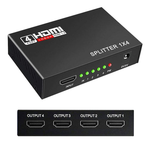 1 to 4 HDMI Splitter Adapter Converter for HDTV, 3D, TV, PC Computer Laptop - WooTech Online Shopping In SA