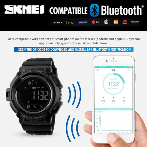 SKMEI 1245 Waterproof Alarm Bluetooth Sports Watch - WooTech Online Shopping