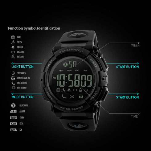 SKMEI 1303 Waterproof Alarm Bluetooth Sports Watch - WooTech Online Shopping