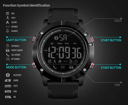 SKMEI 1425 Waterproof Alarm Bluetooth Sports Watch - WooTech Online Shopping